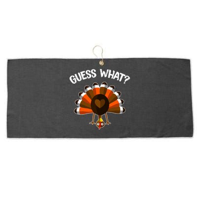 Guess What Turkey Butt Funny Thanksgiving Joke Gift Large Microfiber Waffle Golf Towel