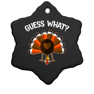 Guess What Turkey Butt Funny Thanksgiving Joke Gift Ceramic Star Ornament