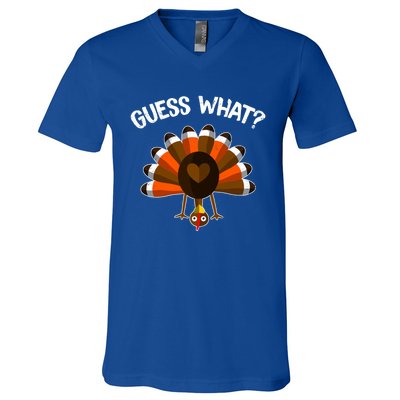 Guess What Turkey Butt Funny Thanksgiving Joke Gift V-Neck T-Shirt