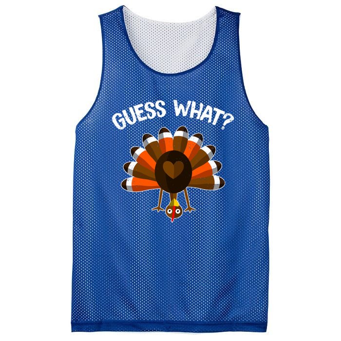 Guess What Turkey Butt Funny Thanksgiving Joke Gift Mesh Reversible Basketball Jersey Tank