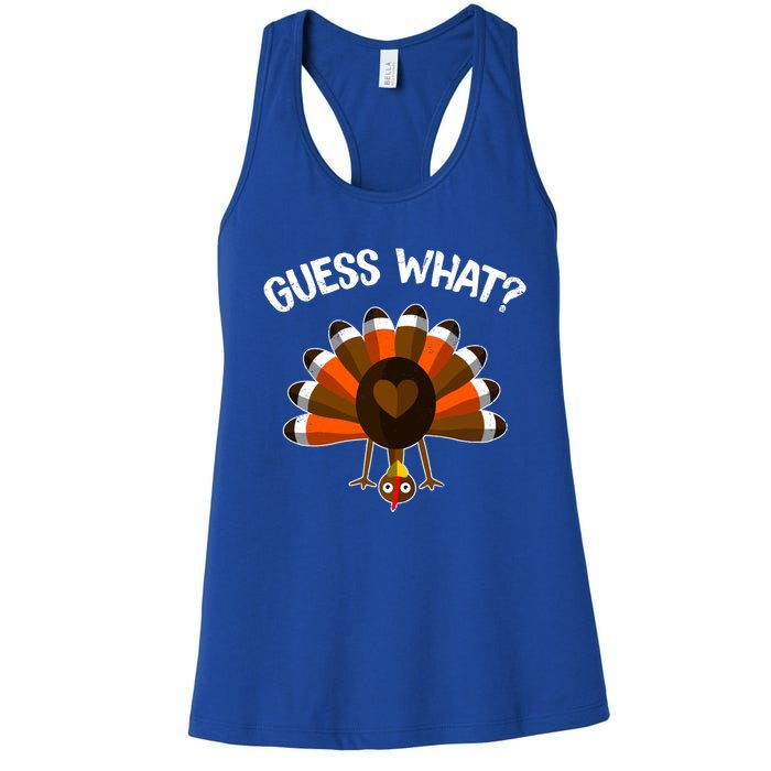 Guess What Turkey Butt Funny Thanksgiving Joke Gift Women's Racerback Tank