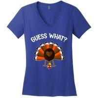 Guess What Turkey Butt Funny Thanksgiving Joke Gift Women's V-Neck T-Shirt