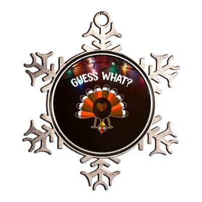 Guess What Turkey Butt Funny Thanksgiving Joke Gift Metallic Star Ornament