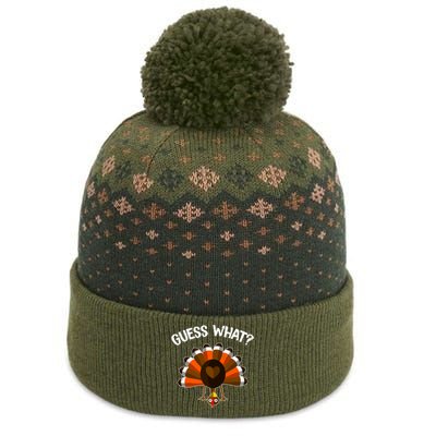 Guess What Turkey Butt Funny Thanksgiving Joke Gift The Baniff Cuffed Pom Beanie