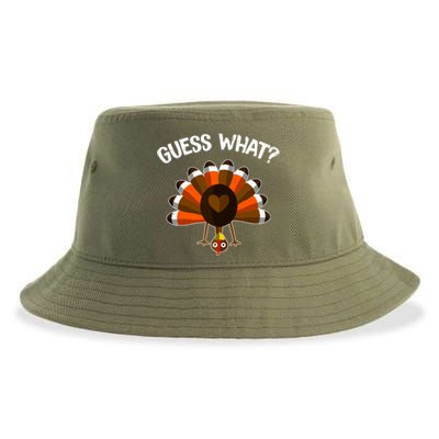 Guess What Turkey Butt Funny Thanksgiving Joke Gift Sustainable Bucket Hat