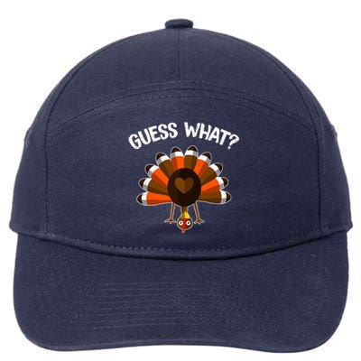 Guess What Turkey Butt Funny Thanksgiving Joke Gift 7-Panel Snapback Hat