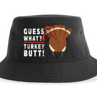 Guess What Turkey Pilgrim Funny Thanksgiving Sustainable Bucket Hat