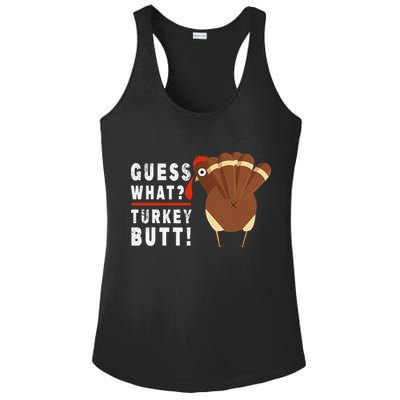 Guess What Turkey Pilgrim Funny Thanksgiving Ladies PosiCharge Competitor Racerback Tank