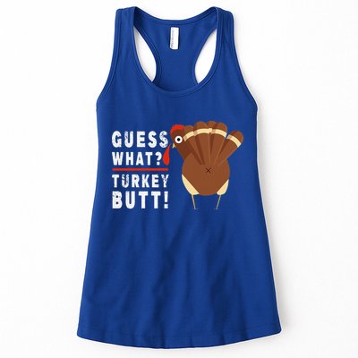Guess What Turkey Pilgrim Funny Thanksgiving Womens Tank Top