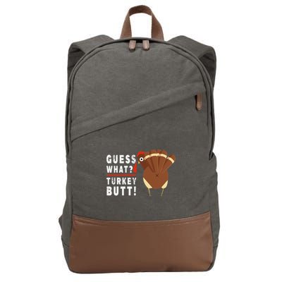 Guess What Turkey Pilgrim Funny Thanksgiving Cotton Canvas Backpack