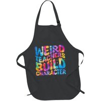 Groovy Weird Teachers Build Character Funny Teacher Tie Dye Full-Length Apron With Pockets
