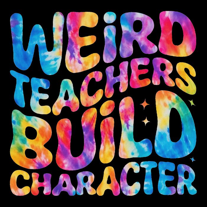 Groovy Weird Teachers Build Character Funny Teacher Tie Dye 16 in Basic Backpack
