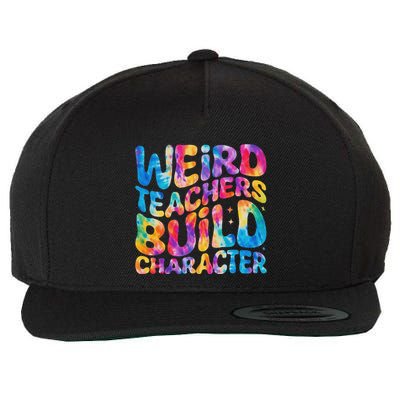 Groovy Weird Teachers Build Character Funny Teacher Tie Dye Wool Snapback Cap
