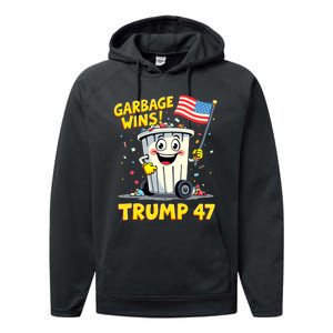 Garbage Wins Trump 47 Team Garbage For Trump 2024 Elections Performance Fleece Hoodie