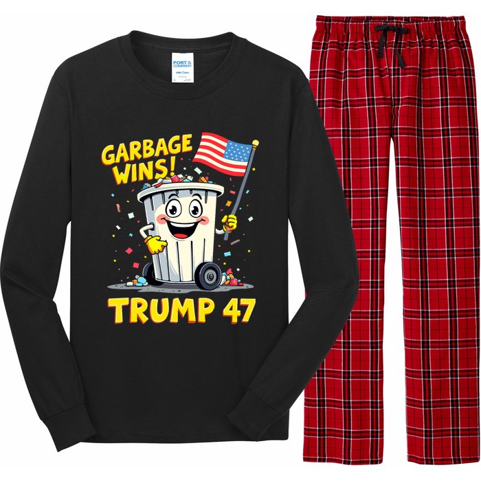 Garbage Wins Trump 47 Team Garbage For Trump 2024 Elections Long Sleeve Pajama Set