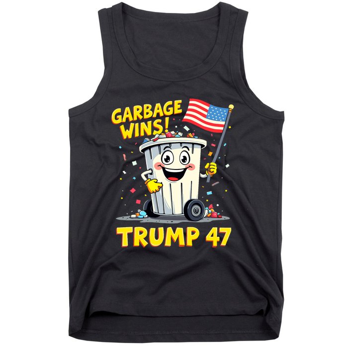 Garbage Wins Trump 47 Team Garbage For Trump 2024 Elections Tank Top