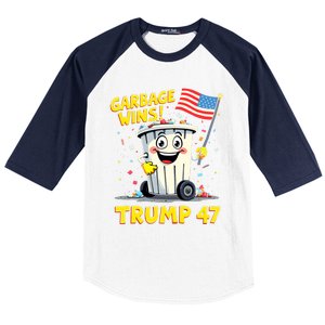 Garbage Wins Trump 47 Team Garbage For Trump 2024 Elections Baseball Sleeve Shirt