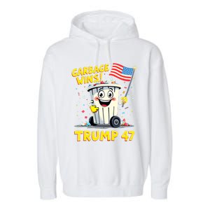 Garbage Wins Trump 47 Team Garbage For Trump 2024 Elections Garment-Dyed Fleece Hoodie