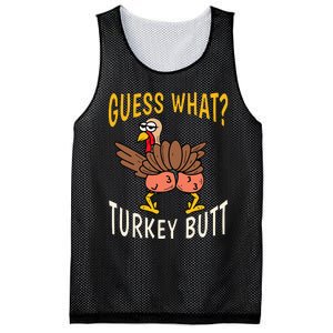 Guess What Turkey Butt Funny Thanksgiving Autumn Mesh Reversible Basketball Jersey Tank