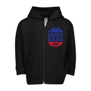 Gus Walz Tim Walz Kamala Harris Toddler Zip Fleece Hoodie