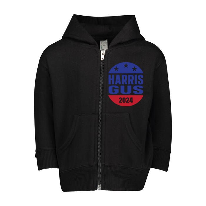 Gus Walz Tim Walz Kamala Harris Toddler Zip Fleece Hoodie