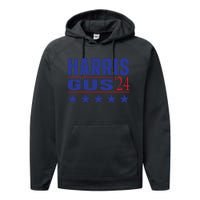 Gus Walz Tim Walz Kamala Harris Performance Fleece Hoodie