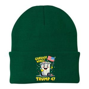 Garbage Wins Trump 47 Team Garbage For Trump 2024 Elections Knit Cap Winter Beanie