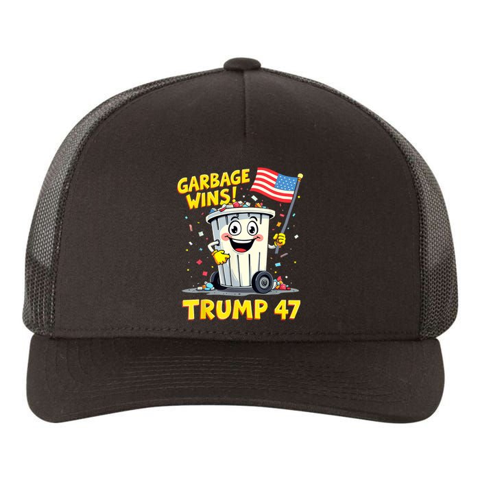 Garbage Wins Trump 47 Team Garbage For Trump 2024 Elections Yupoong Adult 5-Panel Trucker Hat