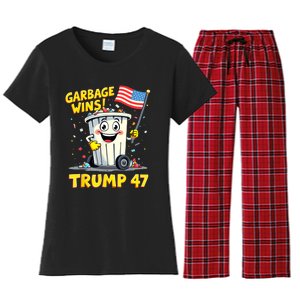 Garbage Wins Trump 47 Team Garbage For Trump 2024 Elections Women's Flannel Pajama Set