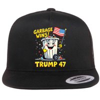 Garbage Wins Trump 47 Team Garbage For Trump 2024 Elections Flat Bill Trucker Hat