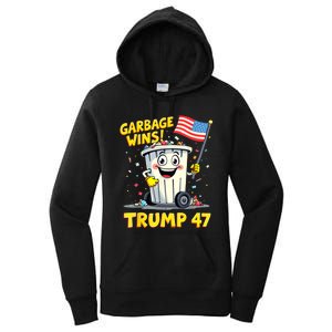 Garbage Wins Trump 47 Team Garbage For Trump 2024 Elections Women's Pullover Hoodie