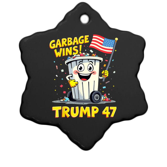 Garbage Wins Trump 47 Team Garbage For Trump 2024 Elections Ceramic Star Ornament