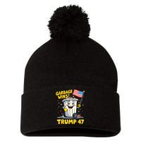 Garbage Wins Trump 47 Team Garbage For Trump 2024 Elections Pom Pom 12in Knit Beanie