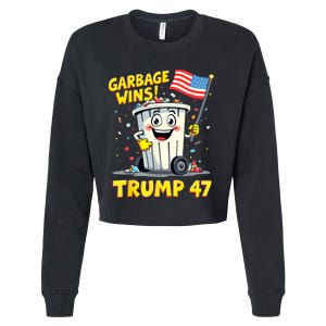 Garbage Wins Trump 47 Team Garbage For Trump 2024 Elections Cropped Pullover Crew