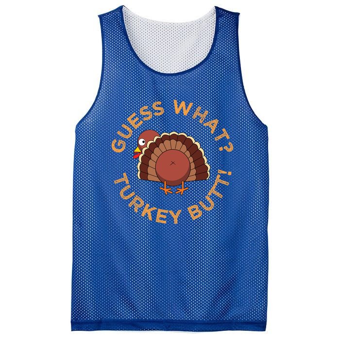 Guess What? Turkey Butt Funny Thanksgiving Family Dinner Cute Gift Mesh Reversible Basketball Jersey Tank