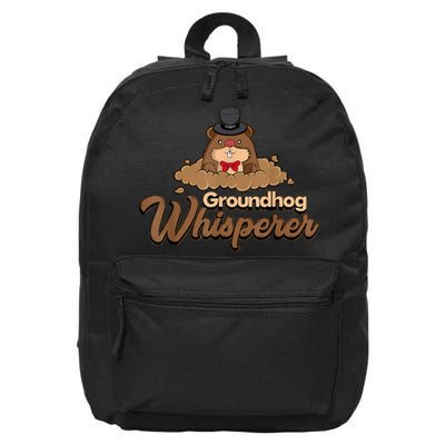 Groundhog Whisperer Tee Funny Groundhog Forecasting 16 in Basic Backpack