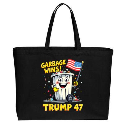 Garbage Wins Trump 47 Team Garbage For Trump 2024 Elections Cotton Canvas Jumbo Tote