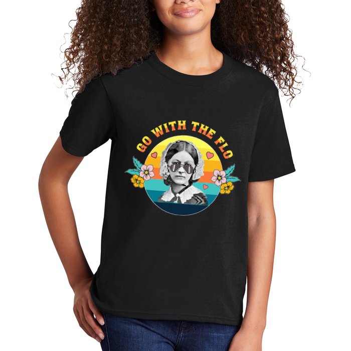 Go With The Flo Nurses Day Week Celebration Kids T-Shirt
