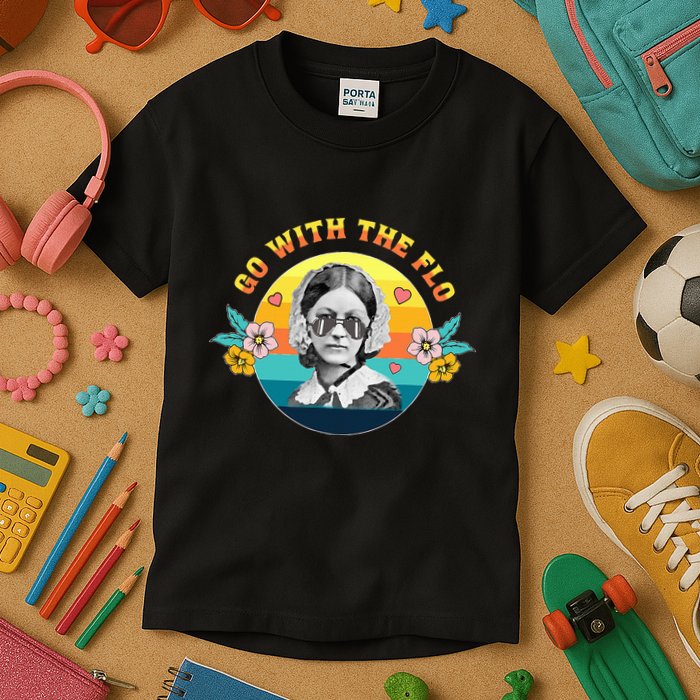 Go With The Flo Nurses Day Week Celebration Kids T-Shirt