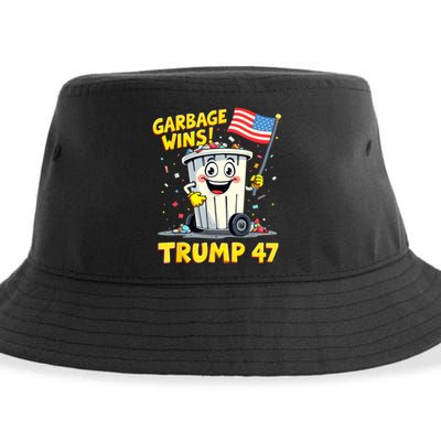 Garbage Wins Trump 47 Team Garbage For Trump 2024 Elections Sustainable Bucket Hat