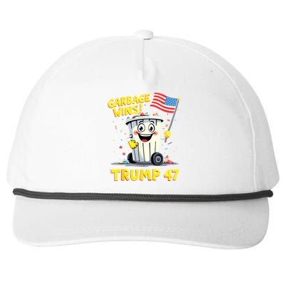 Garbage Wins Trump 47 Team Garbage For Trump 2024 Elections Snapback Five-Panel Rope Hat