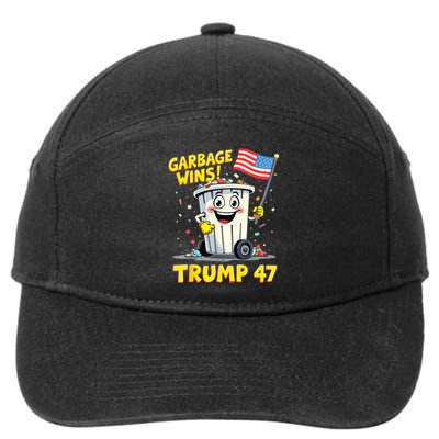 Garbage Wins Trump 47 Team Garbage For Trump 2024 Elections 7-Panel Snapback Hat