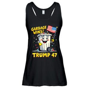 Garbage Wins Trump 47 Team Garbage For Trump 2024 Elections Ladies Essential Flowy Tank