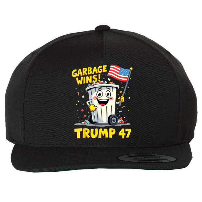 Garbage Wins Trump 47 Team Garbage For Trump 2024 Elections Wool Snapback Cap