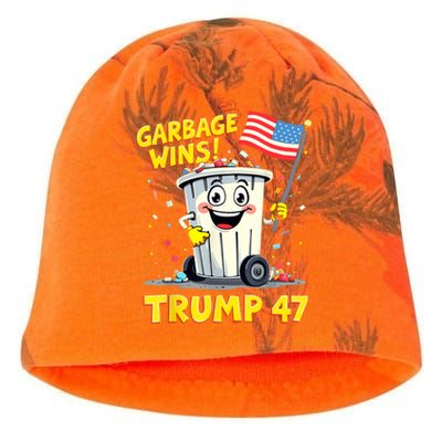 Garbage Wins Trump 47 Team Garbage For Trump 2024 Elections Kati - Camo Knit Beanie