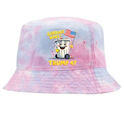 Garbage Wins Trump 47 Team Garbage For Trump 2024 Elections Tie-Dyed Bucket Hat