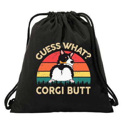 Guess What Tricolor Corgi Butt Gift For Lover Drawstring Bag