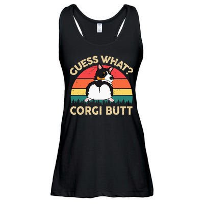Guess What Tricolor Corgi Butt Gift For Lover Ladies Essential Flowy Tank