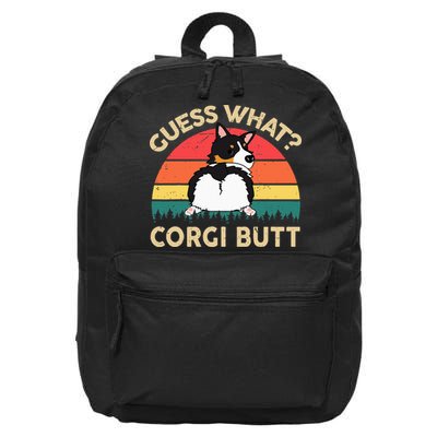 Guess What Tricolor Corgi Butt Gift For Lover 16 in Basic Backpack