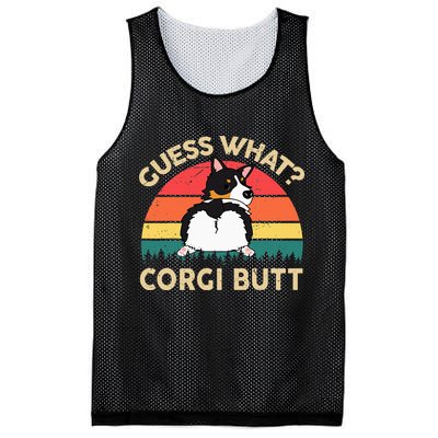 Guess What Tricolor Corgi Butt Gift For Lover Mesh Reversible Basketball Jersey Tank
